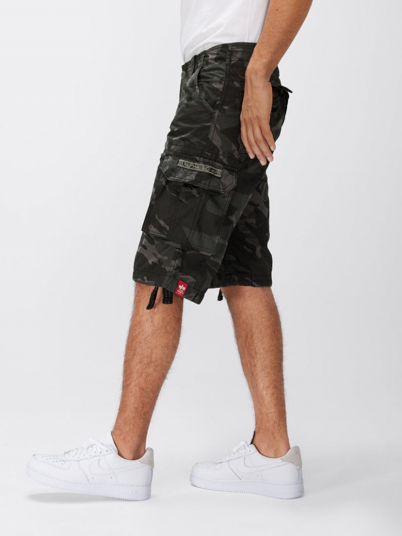 Short Alpha Industries Jet Hombre Negros Camuflados | 176293-PUM