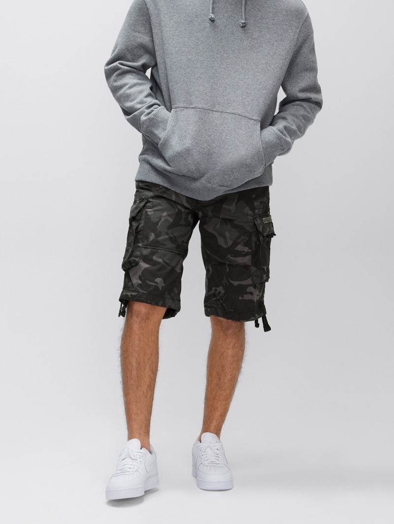 Short Alpha Industries Jet Hombre Negros Camuflados | 176293-PUM