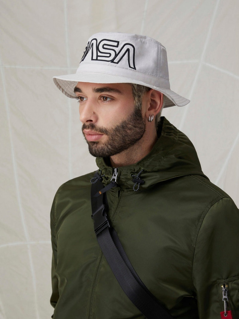 Sombreros Alpha Industries Nasa Gradient Accessories Blancos | 097812-JZI