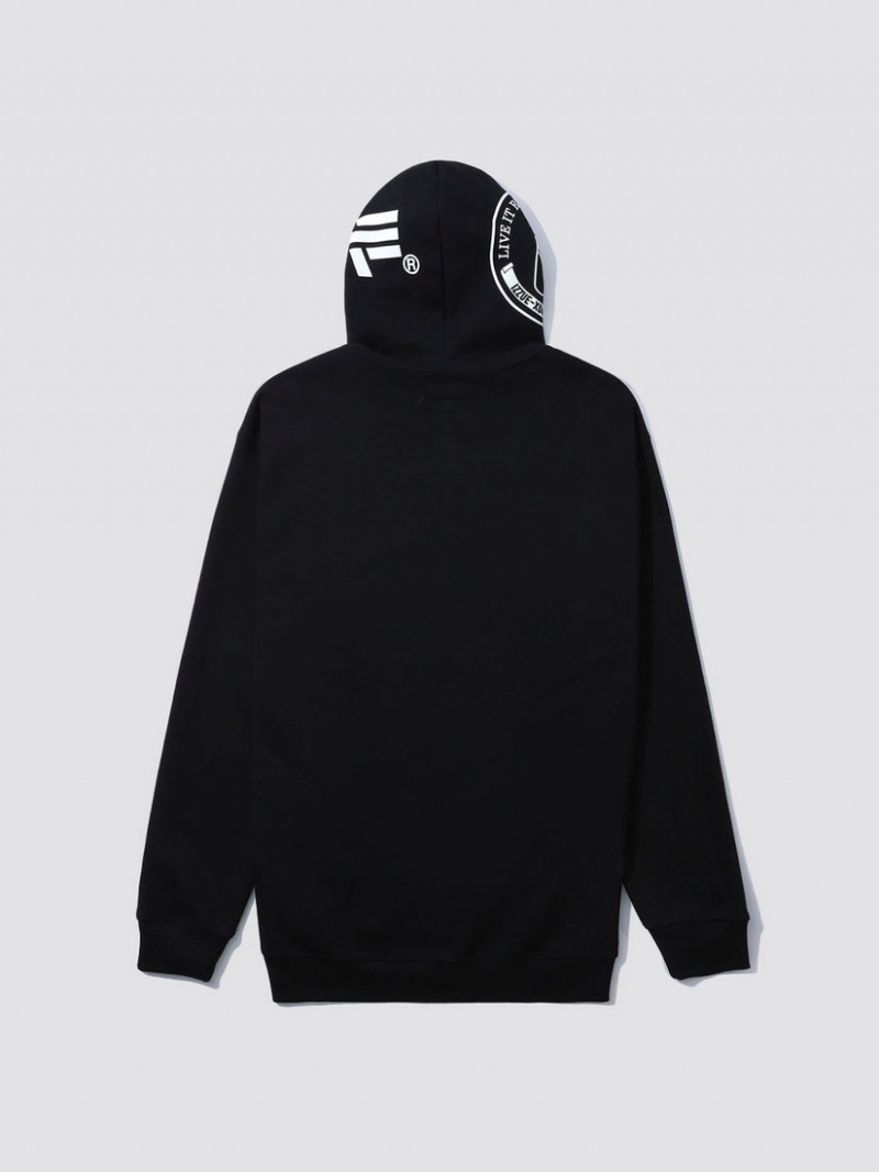 Sudadera con Capucha Alpha Industries Alpha X Izzue Full Zip Hombre Negros | 206139-YFC