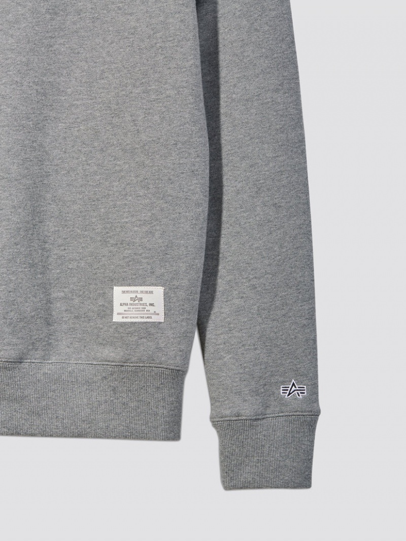 Sudadera con Capucha Alpha Industries Essential Crewneck Hombre Grises | 089573-FEZ