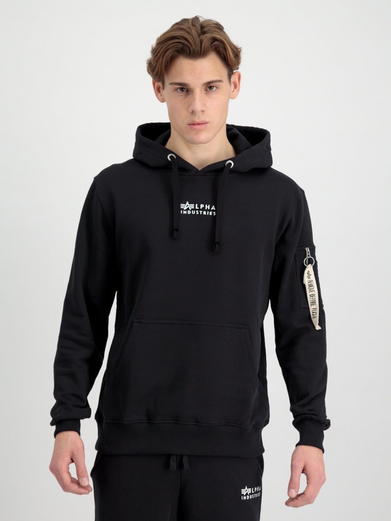 Sudadera con Capucha Alpha Industries Organic Embroidered Hombre Negros | 567498-IWS