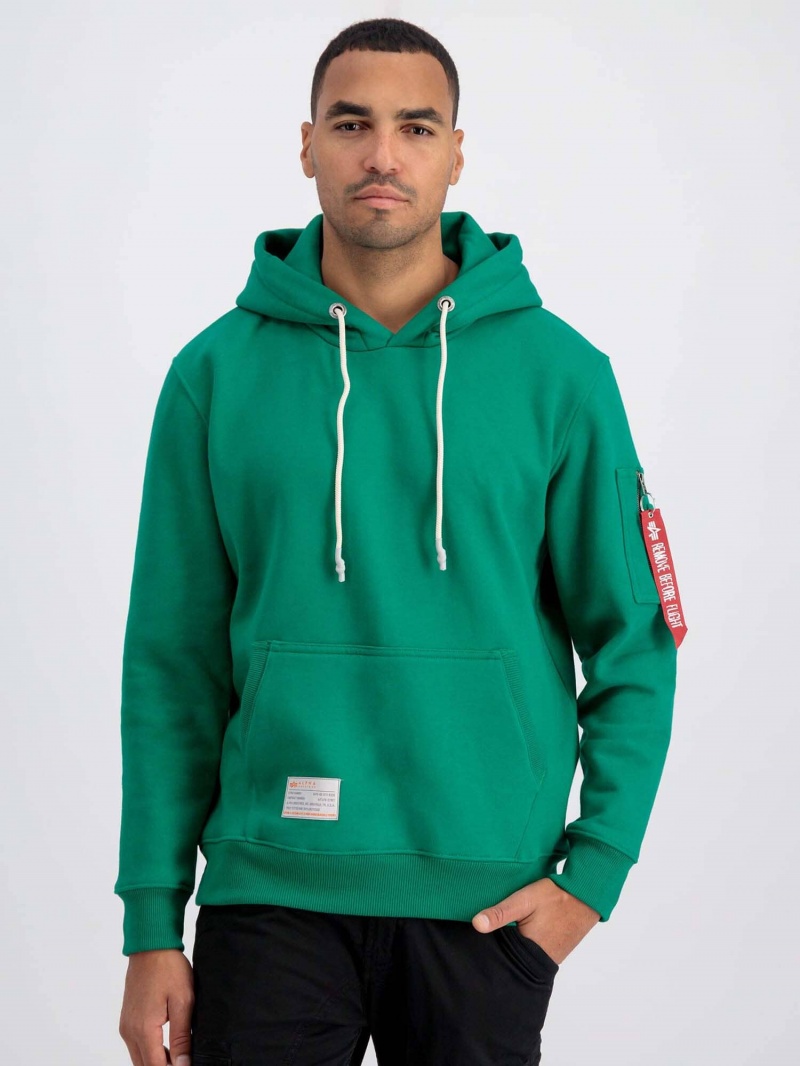 Sudadera con Capucha Alpha Industries Recycled Label Hombre Verdes Verdes | 692185-MTU