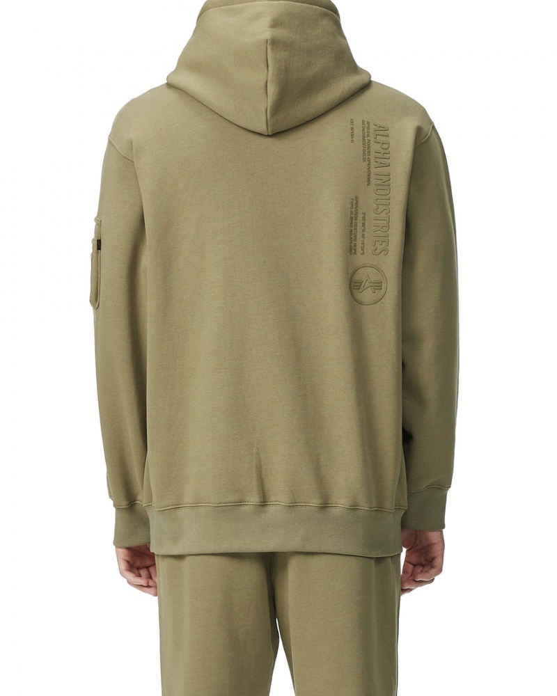 Sudadera con Capucha Alpha Industries Unfrm Zip-Up Hombre Beige | 825016-MUE