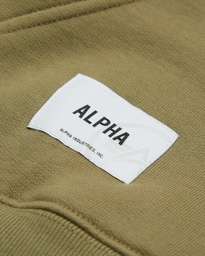 Sudadera con Capucha Alpha Industries Unfrm Zip-Up Hombre Beige | 825016-MUE